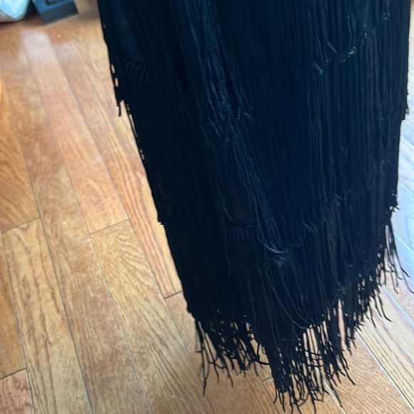 Black Fringe Dress - Holiday Party - Evening Wear - Picture 4 of 4